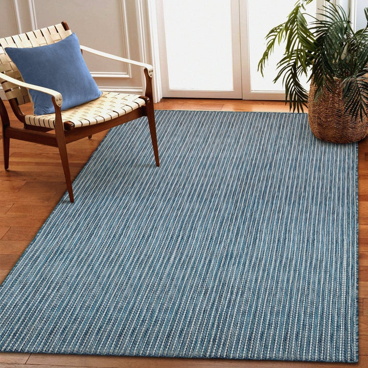 Liora Manne Carmel Stripe Rug 5x7 Navy Indoor Outdoor Polypropylene Durable Image 1