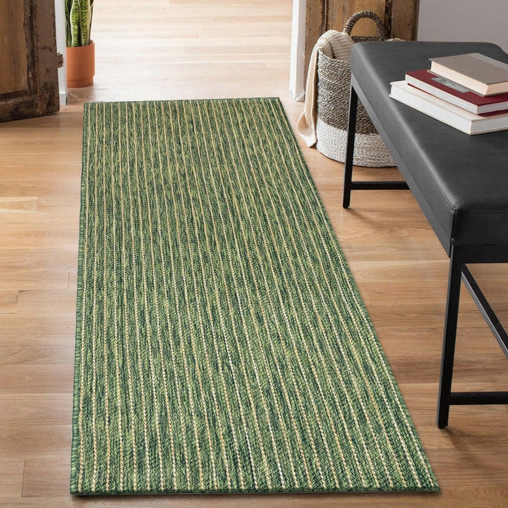 Liora Manne Carmel Texture Stripe Indoor Outdoor Area Rug Green Image 3