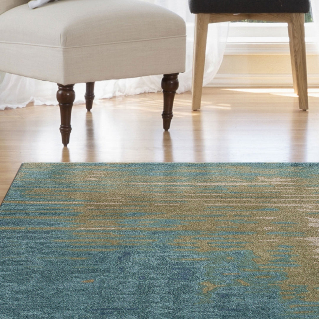 Liora Manne Corsica Reflection Indoor Area Rug 100% Wool Ocean 5x8 Feet Image 11