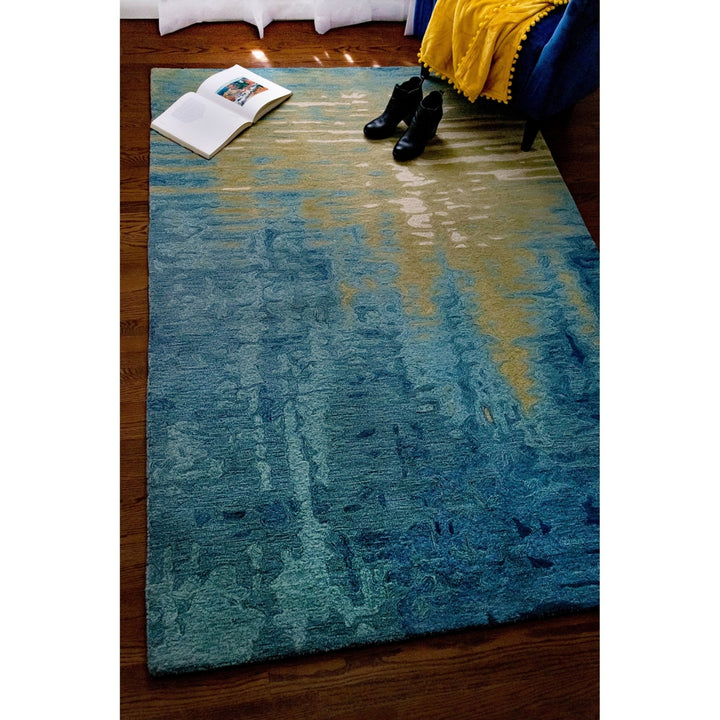 Liora Manne Corsica Reflection Indoor Area Rug 100% Wool Ocean 5x8 Feet Image 12