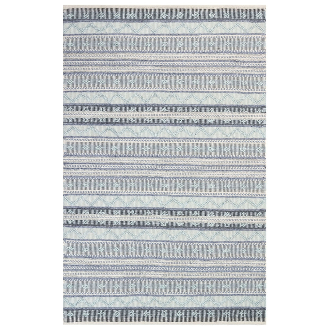 Liora Manne Cosmos Gypsy Stripe Indoor Outdoor Area Rug Blue 5x8 Handmade Image 1