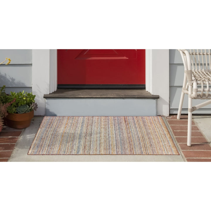 Liora Manne Dakota Stripe Indoor Outdoor Area Rug 100% Polyester Hand Woven Image 9