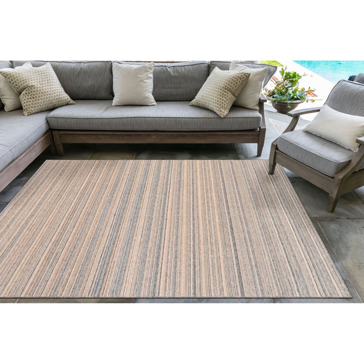 Liora Manne Dakota Stripe Indoor Outdoor Area Rug 100% Polyester Hand Woven Image 11