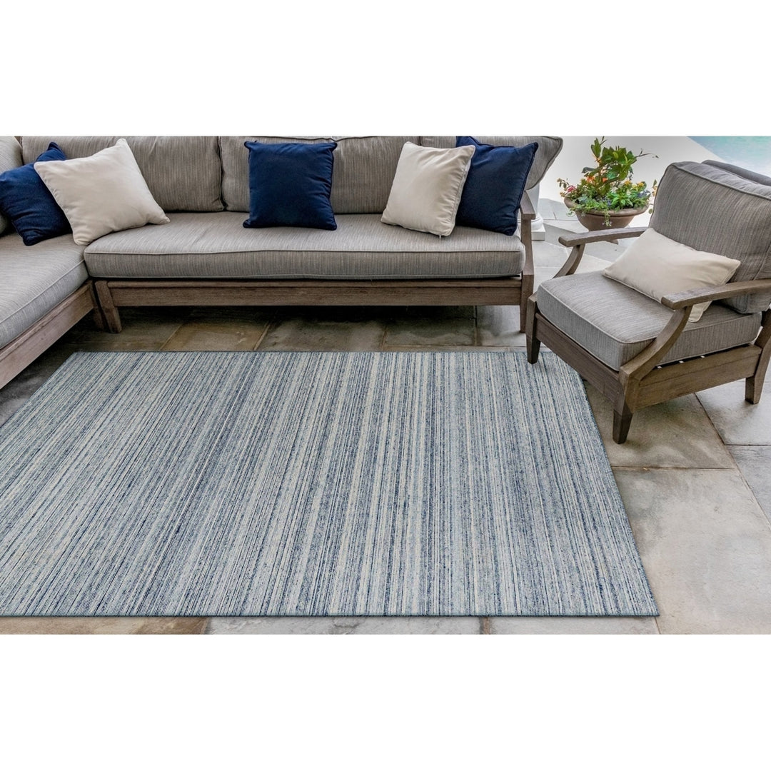 Liora Manne Dakota Stripe Indoor Outdoor Area Rug Blue Image 9