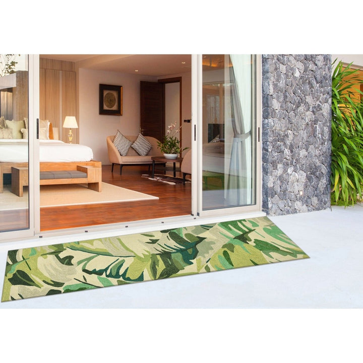 Liora Manne Capri Palm Leaf Indoor Outdoor Area Rug Green Image 4