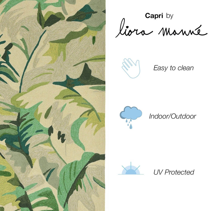 Liora Manne Capri Palm Leaf Indoor Outdoor Area Rug Green Image 5