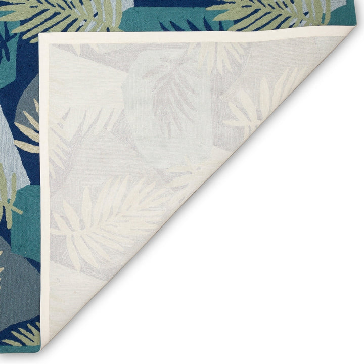 Liora Manne Capri Patchwork Palms Indoor Outdoor Area Rug Navy Image 11