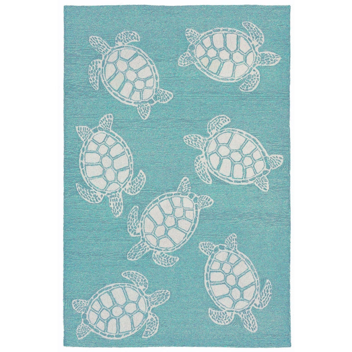 Liora Manne Capri Turtle Area Rug Aqua Indoor Outdoor 5x7 Weather Resistant Image 2