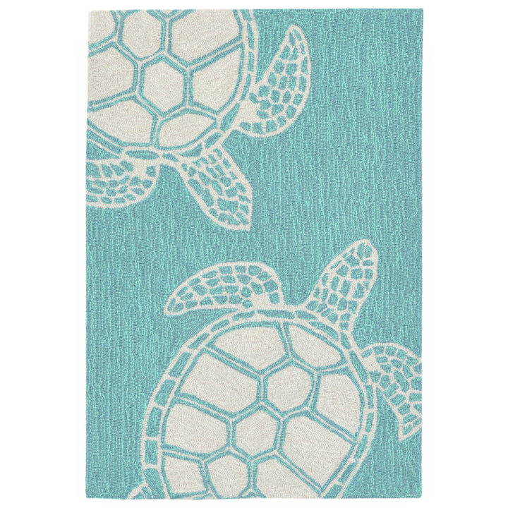 Liora Manne Capri Turtle Area Rug Aqua Indoor Outdoor 5x7 Weather Resistant Image 8