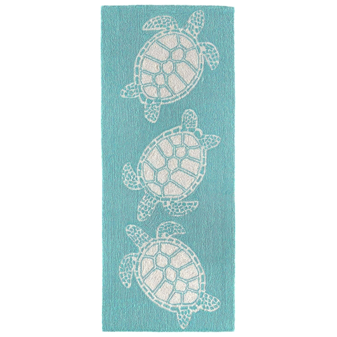 Liora Manne Capri Turtle Area Rug Aqua Indoor Outdoor 5x7 Weather Resistant Image 9