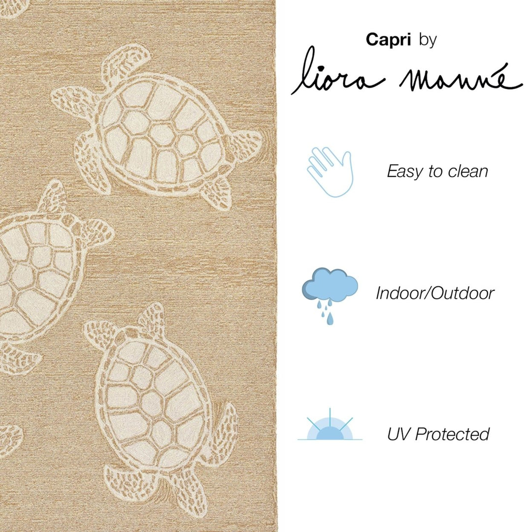 Liora Manne Capri Turtle Indoor Outdoor Area Rug Neutral Image 6