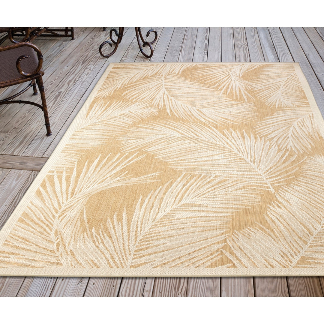 Liora Manne Carmel Fronds Indoor Outdoor Area Rug Sand Image 6