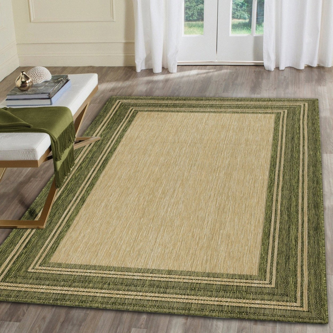 Liora Manne Carmel Multi Border Area Rug Green Indoor Outdoor 100% Polypropylene Image 12