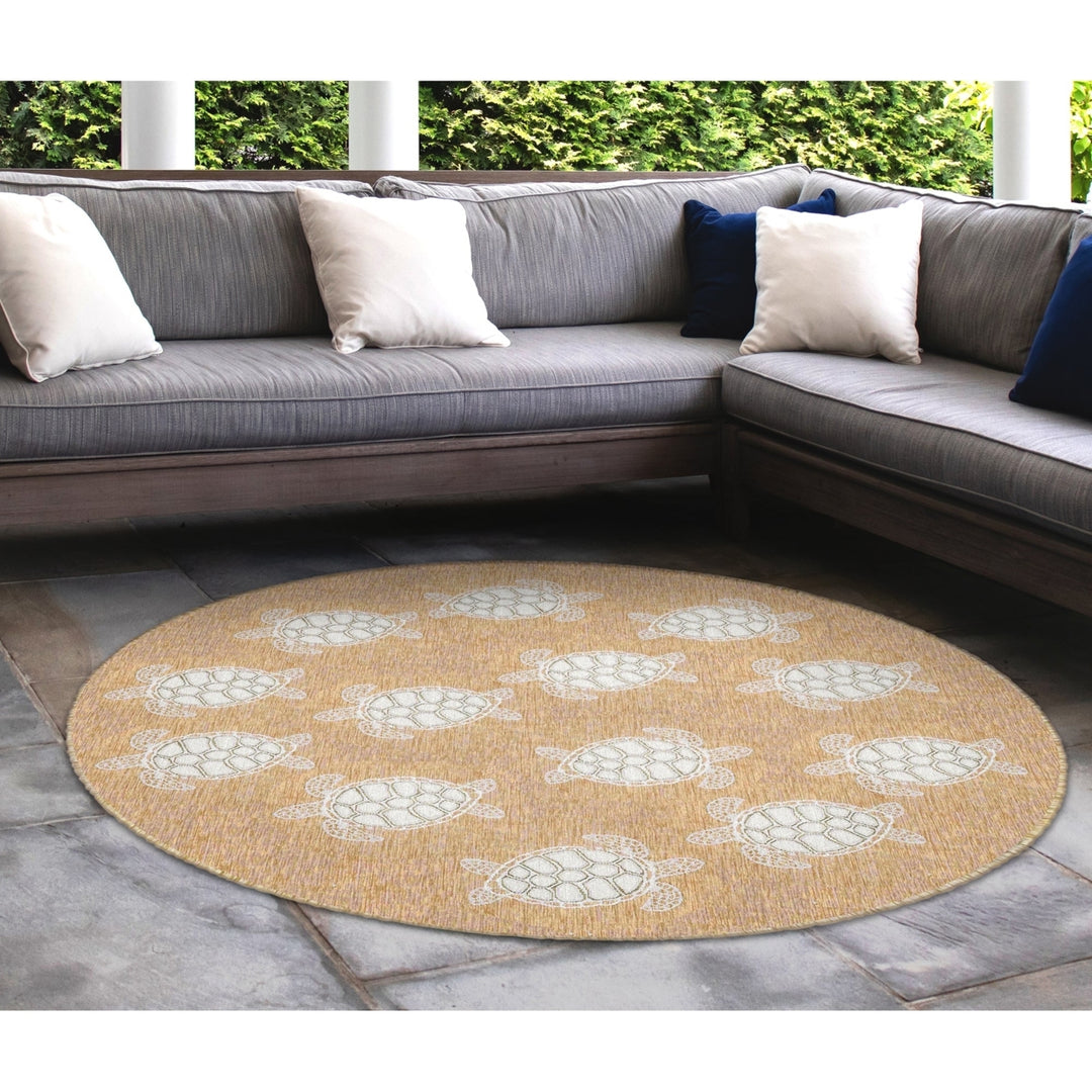 Liora Manne Carmel Seaturtles Indoor Outdoor Area Rug Sand Image 4