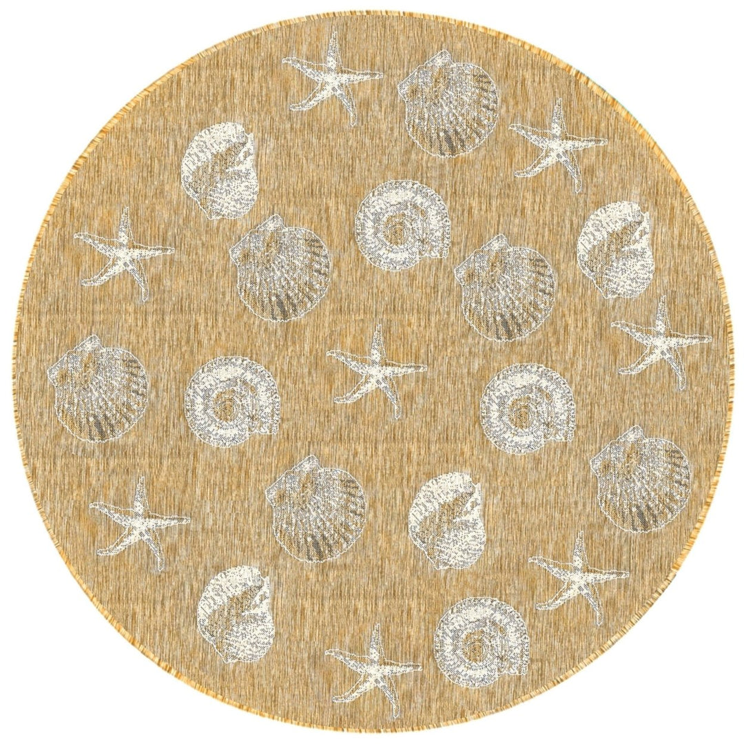 Liora Manne Carmel Shells Area Rug Indoor Outdoor Tan 100% Polypropylene 5x7 Image 1