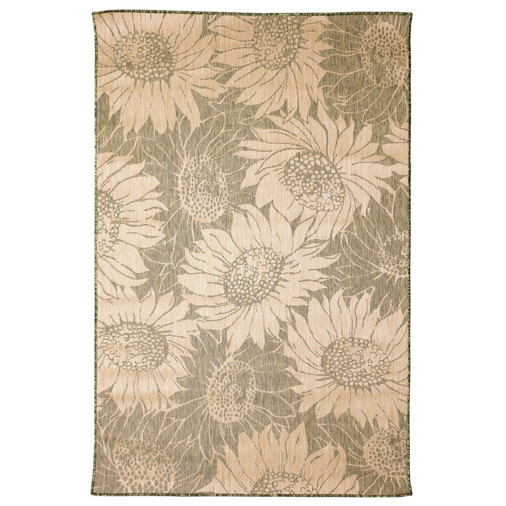 Liora Manne Carmel Green Sunflower Area Rug Indoor Outdoor 100% Polypropylene Image 2