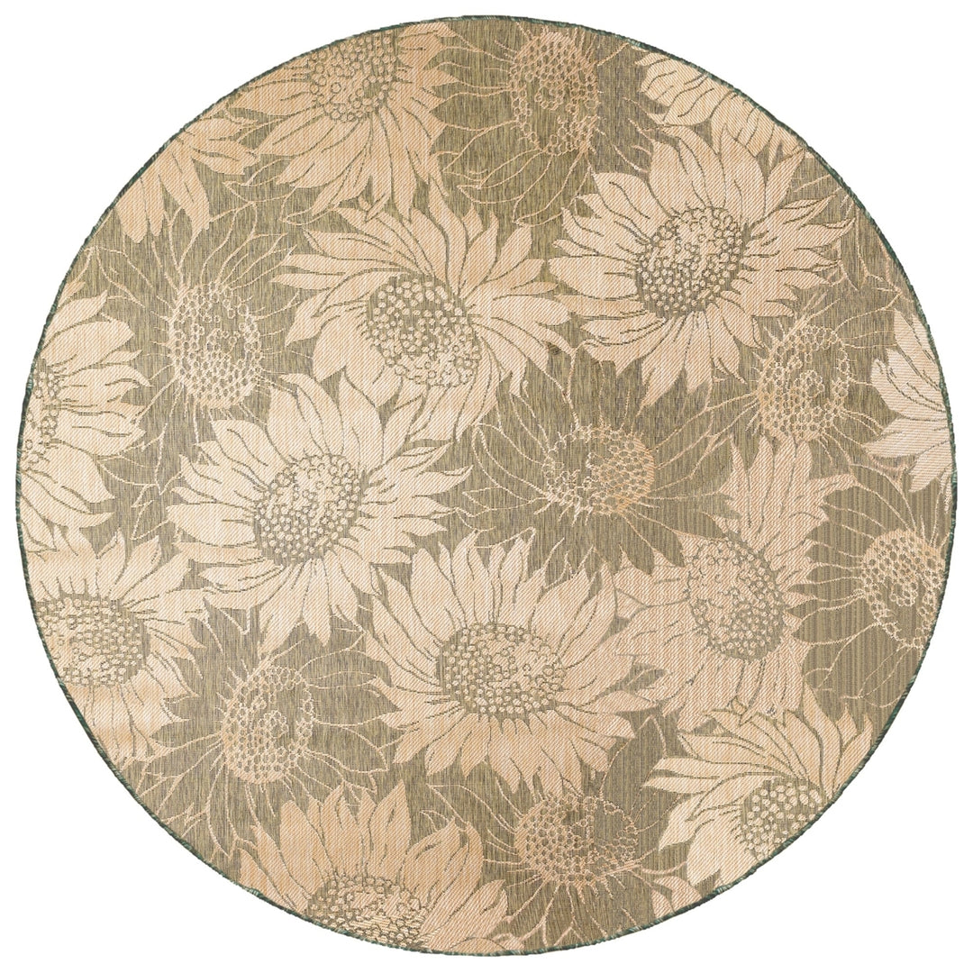 Liora Manne Carmel Green Sunflower Area Rug Indoor Outdoor 100% Polypropylene Image 7