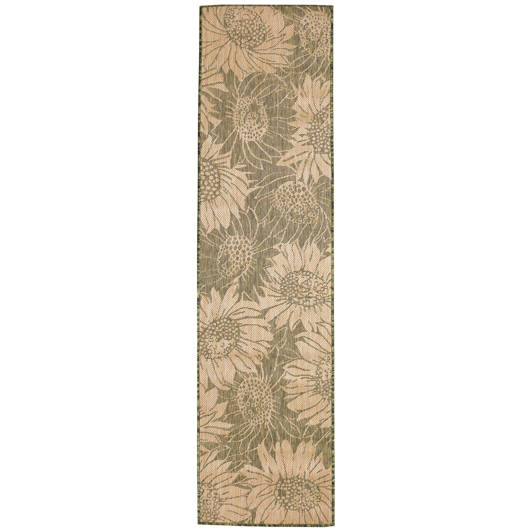 Liora Manne Carmel Green Sunflower Area Rug Indoor Outdoor 100% Polypropylene Image 8