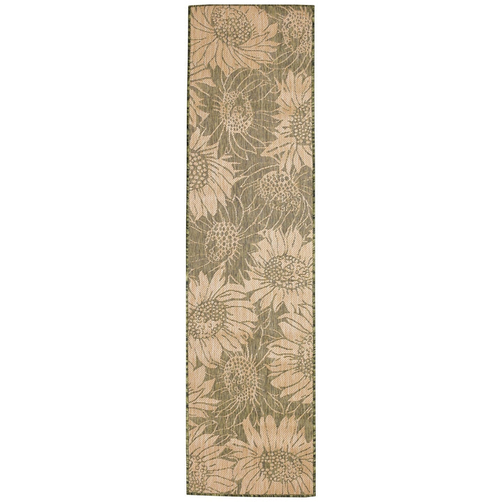 Liora Manne Carmel Green Sunflower Area Rug Indoor Outdoor 100% Polypropylene Image 8