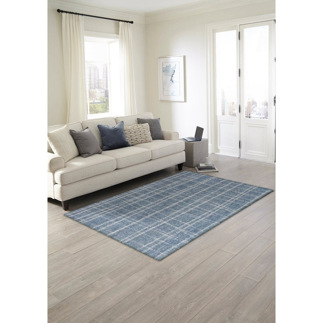 Liora Manne Savannah Blue Plaid Indoor Area Rug 100% Wool Hand Tufted 5x8 Image 11