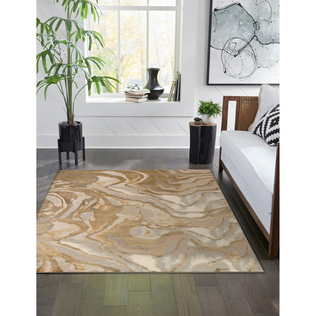 Liora Manne Soho Agate Indoor Area Rug Gold 80% Polypropylene Modern Design Image 1