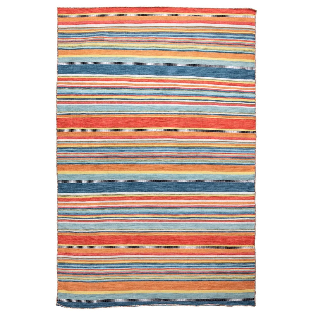 Liora Manne Sonoma Malibu Stripe Indoor Outdoor Area Rug 100% Polyester Reversible Image 1