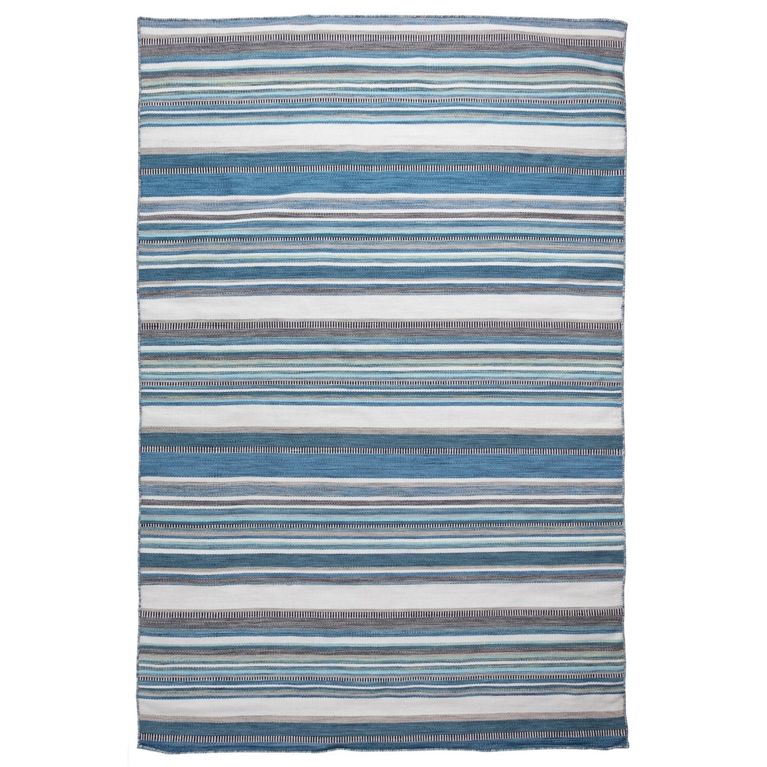 Liora Manne Malibu Stripe Indoor Outdoor Area Rug 100% Polyester Reversible Image 1