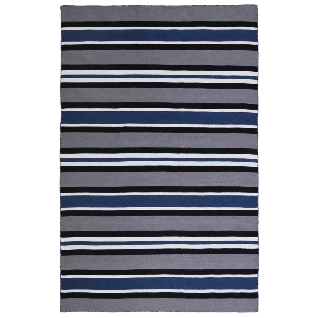 Liora Manne Sorrento Cabana Stripe Area Rug Navy 100% Polyester Indoor Outdoor Image 1