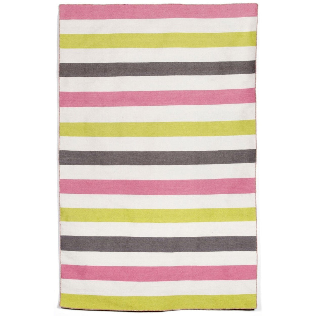 Liora Manne Sorrento Fiesta Stripe Area Rug Pink Indoor Outdoor 5x8 Synthetic Image 1