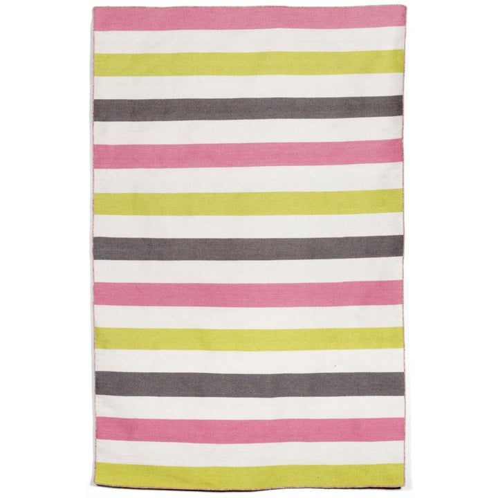 Liora Manne Sorrento Fiesta Stripe Area Rug Pink Indoor Outdoor 5x8 Synthetic Image 1