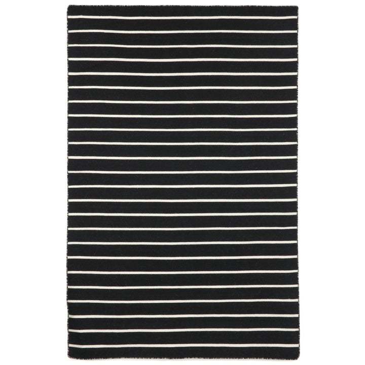 Liora Manne Sorrento Pinstripe Area Rug Black 100% Polyester Indoor Outdoor Image 1