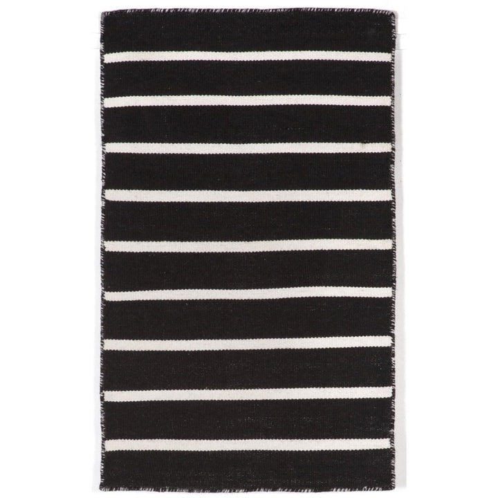 Liora Manne Sorrento Pinstripe Area Rug Black 100% Polyester Indoor Outdoor Image 1