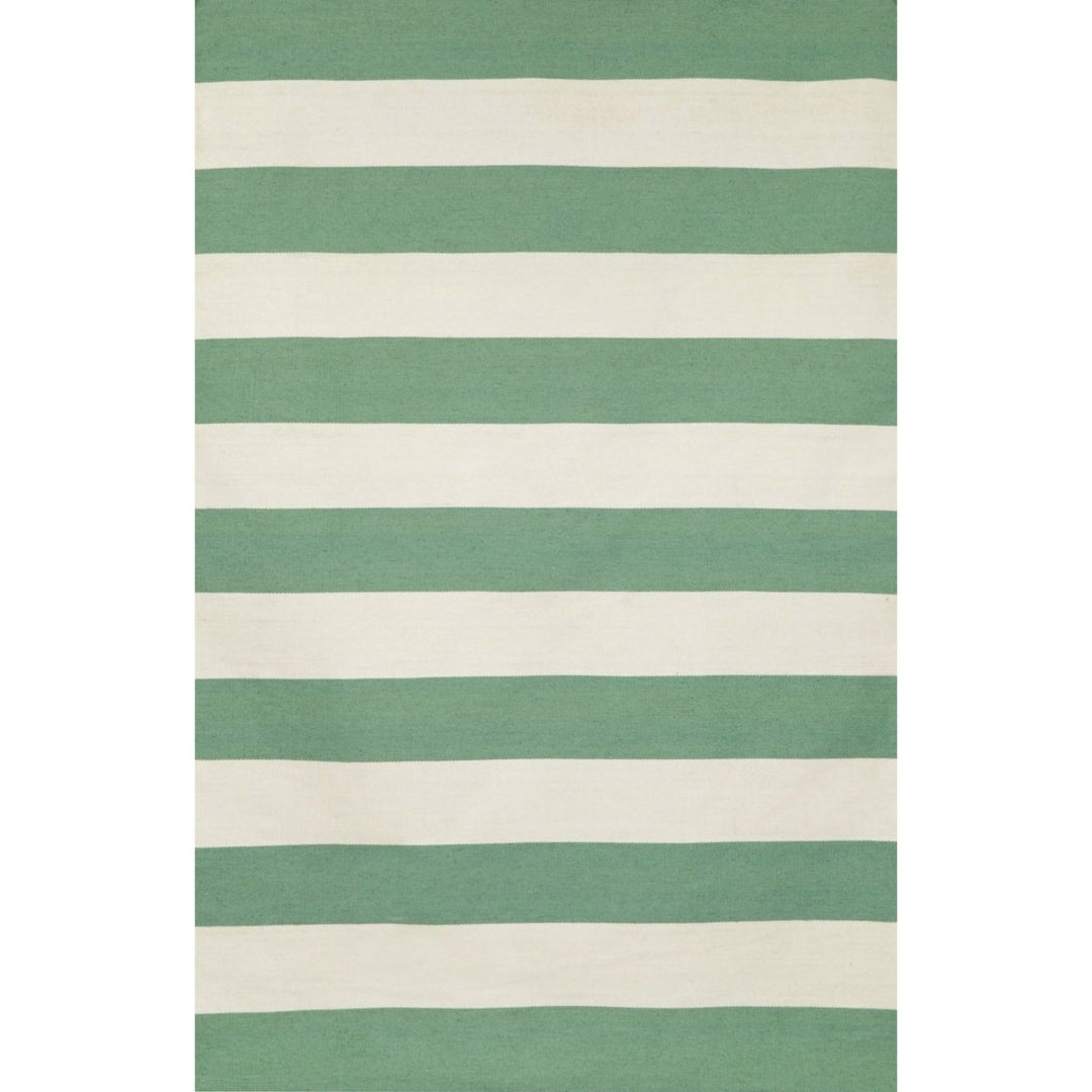 Liora Manne Sorrento Rugby Stripe Indoor Outdoor Area Rug Aqua Image 4