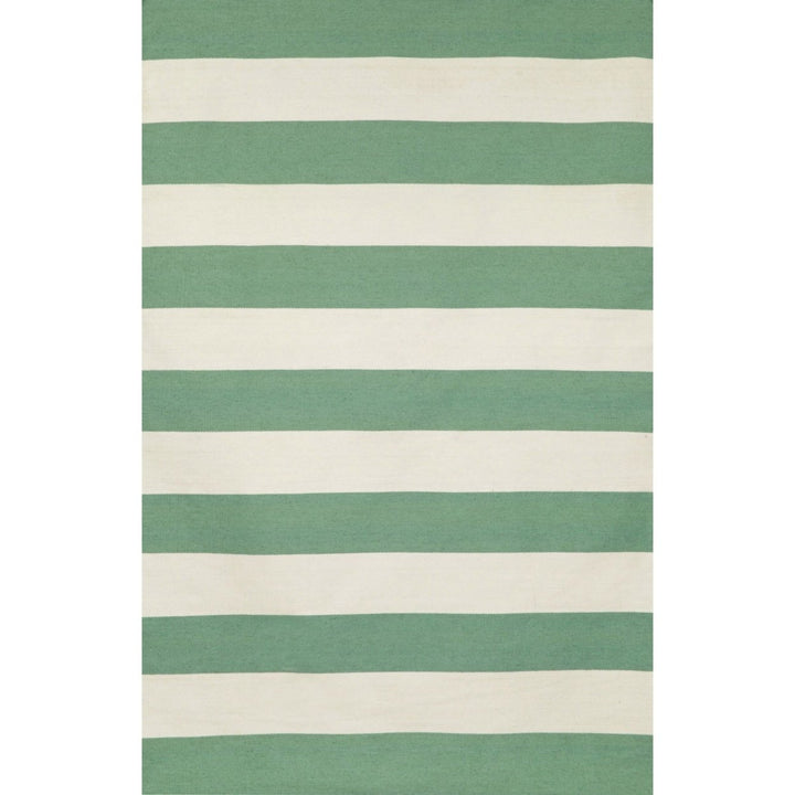 Liora Manne Sorrento Rugby Stripe Indoor Outdoor Area Rug Aqua Image 4