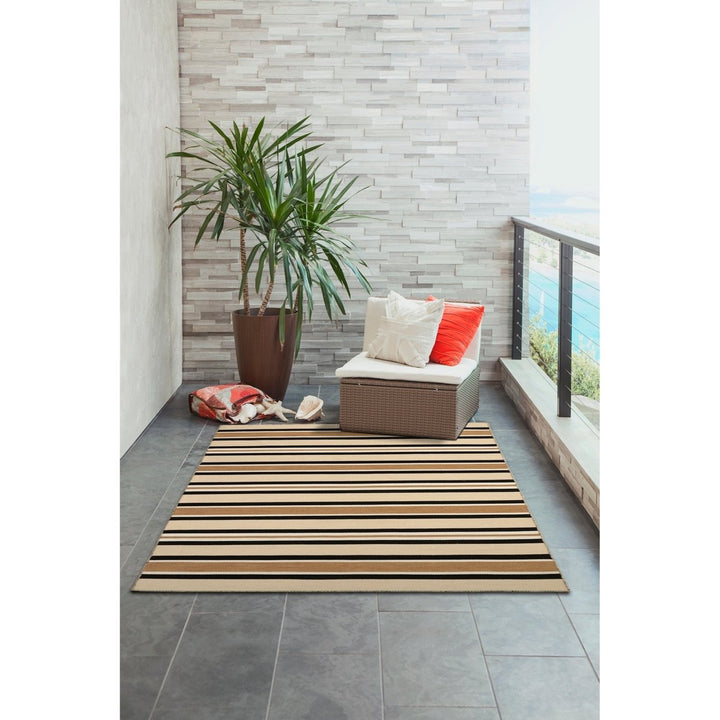 Liora Manne Sorrento Cabana Stripe Indoor Outdoor Area Rug 100% Polyester Reversible Image 1