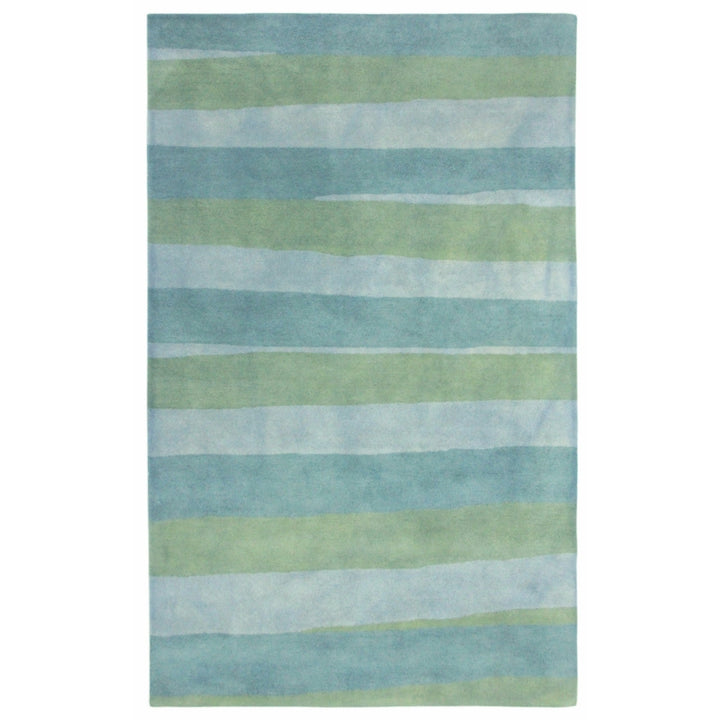 Liora Manne Piazza Stripes Rug 100% Wool Sea Breeze Hand Tufted Indoor 5 x 8 Image 11