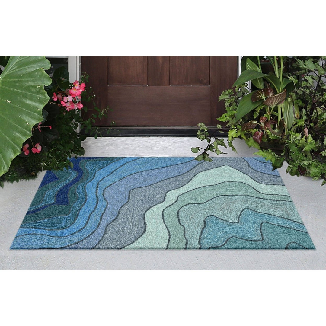 Liora Manne Ravella Mykonos Indoor Outdoor Area Rug Water Resistant 5x8 Image 1