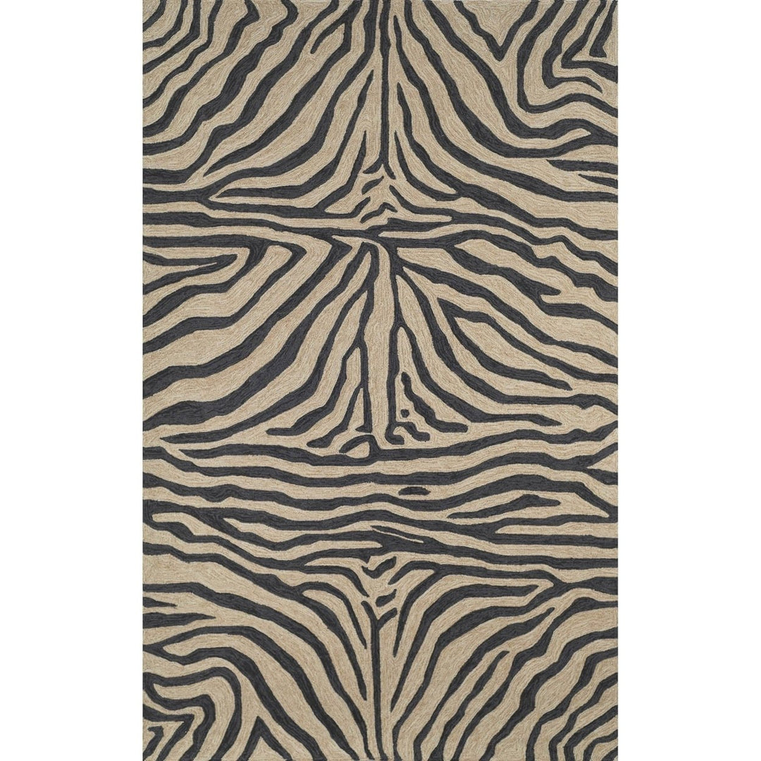 Liora Manne Ravella Zebra Area Rug Black Indoor Outdoor Water Fade Resistant 5x8 Image 1