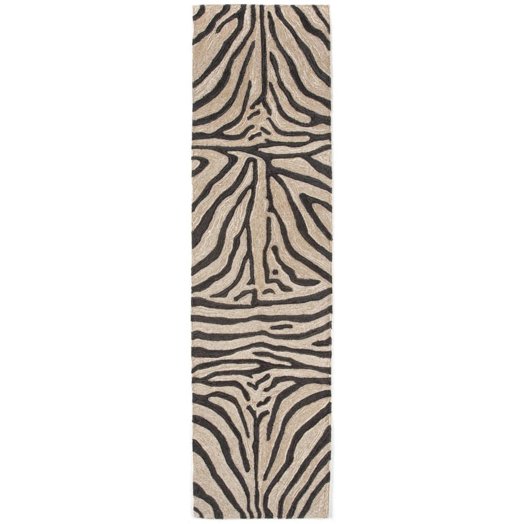 Liora Manne Ravella Zebra Area Rug Black Indoor Outdoor Water Fade Resistant 5x8 Image 1