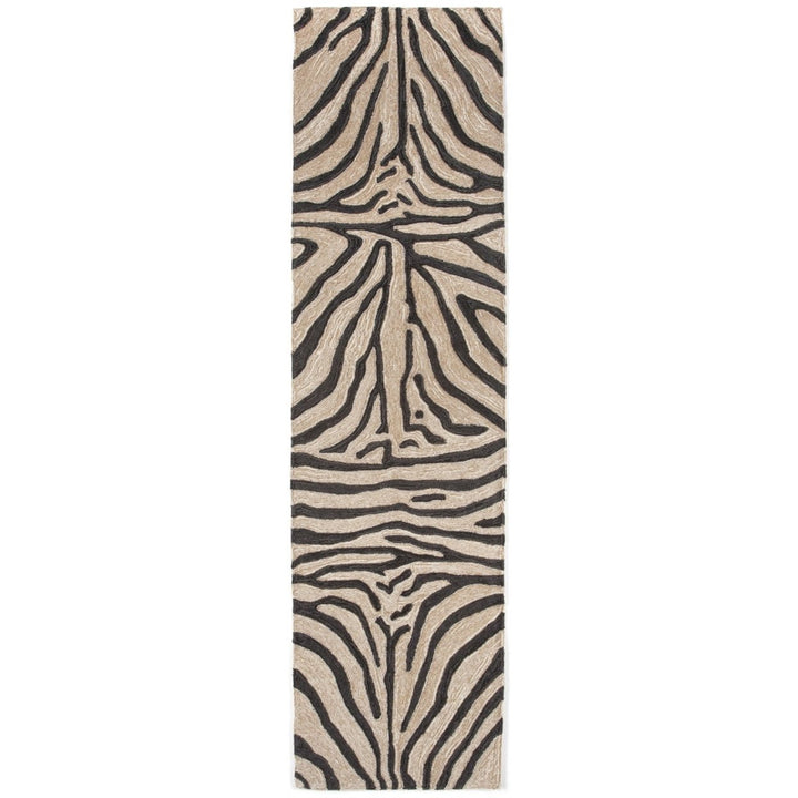 Liora Manne Ravella Zebra Area Rug Black Indoor Outdoor Water Fade Resistant 5x8 Image 1