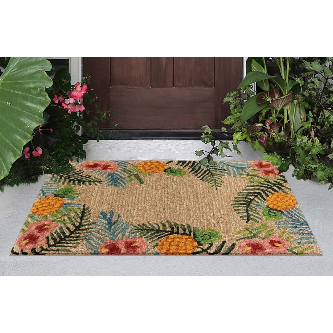 Liora Manne Tropical Indoor Outdoor Area Rug Neutral 5x8 Hand Tufted Fade Resistant Image 1