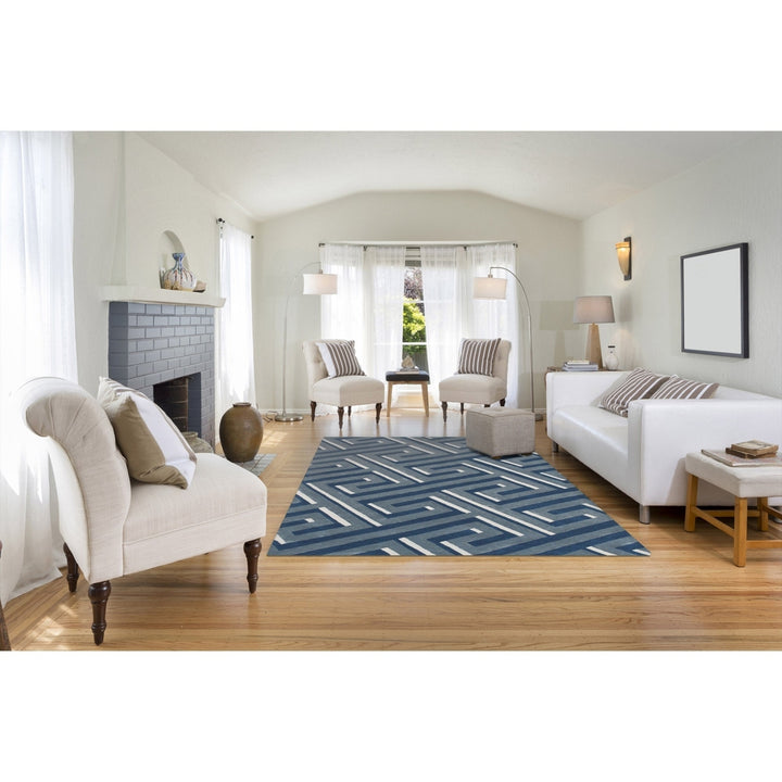 Liora Manne Roma Maze Indoor Rug Denim Image 2