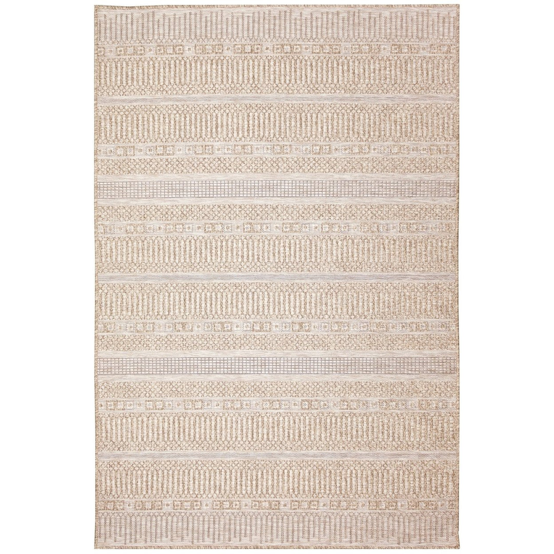 Liora Manne Orly Stripe Indoor Outdoor Area Rug Natural 100% Polypropylene 5x8 Image 1