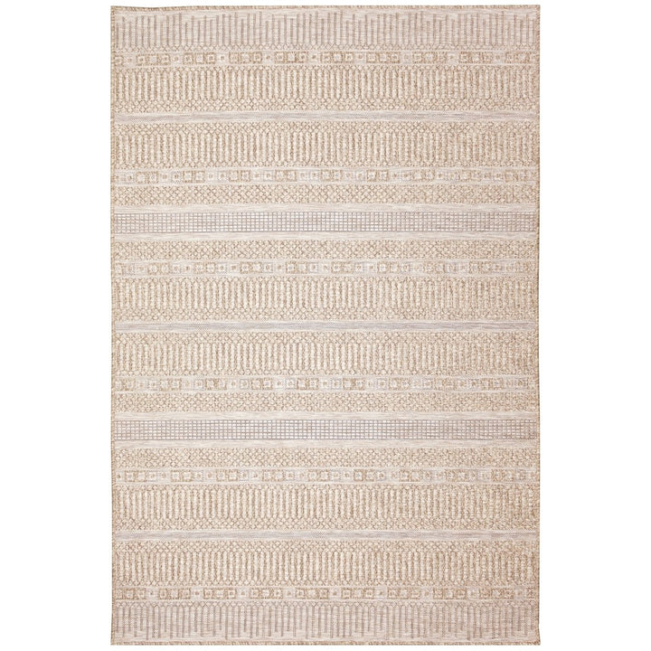 Liora Manne Orly Stripe Indoor Outdoor Area Rug Natural 100% Polypropylene 5x8 Image 1