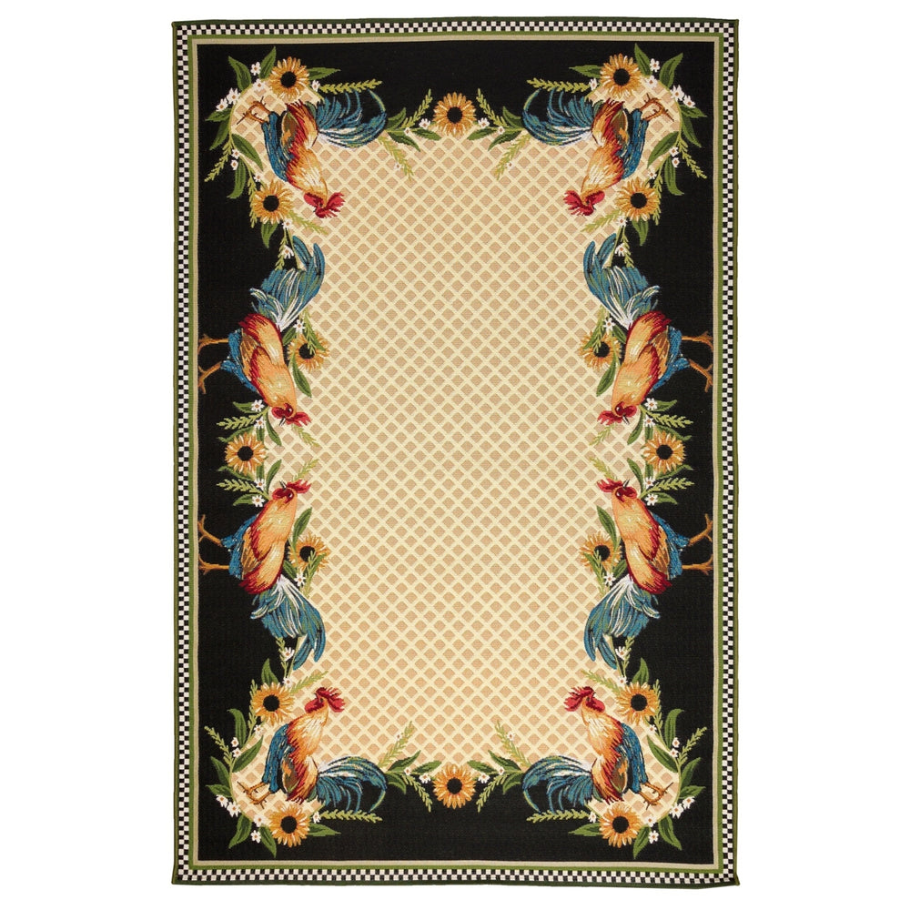 Liora Manne Marina Country Rooster Indoor Outdoor Area Rug Yellow Image 2
