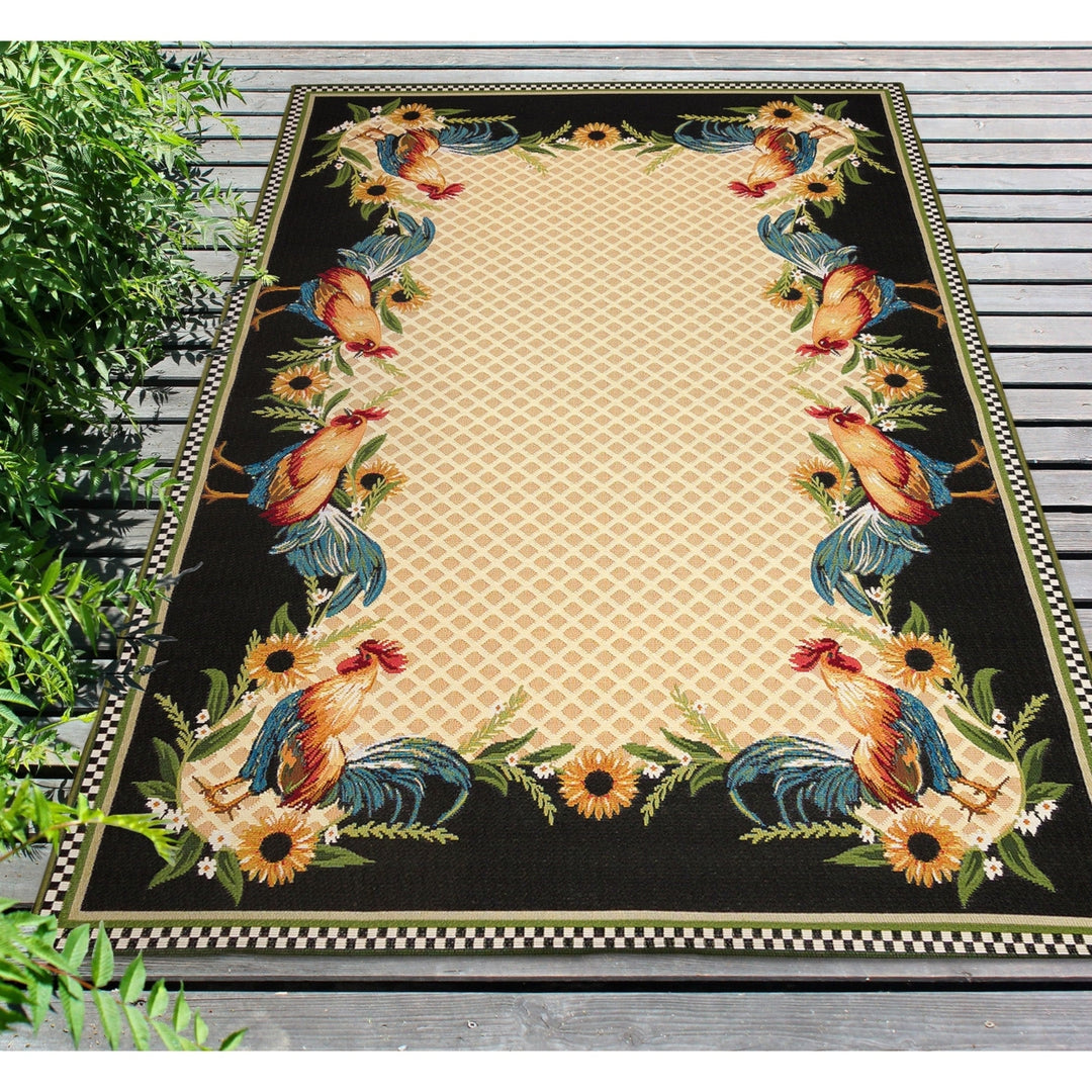 Liora Manne Marina Country Rooster Indoor Outdoor Area Rug Yellow Image 3