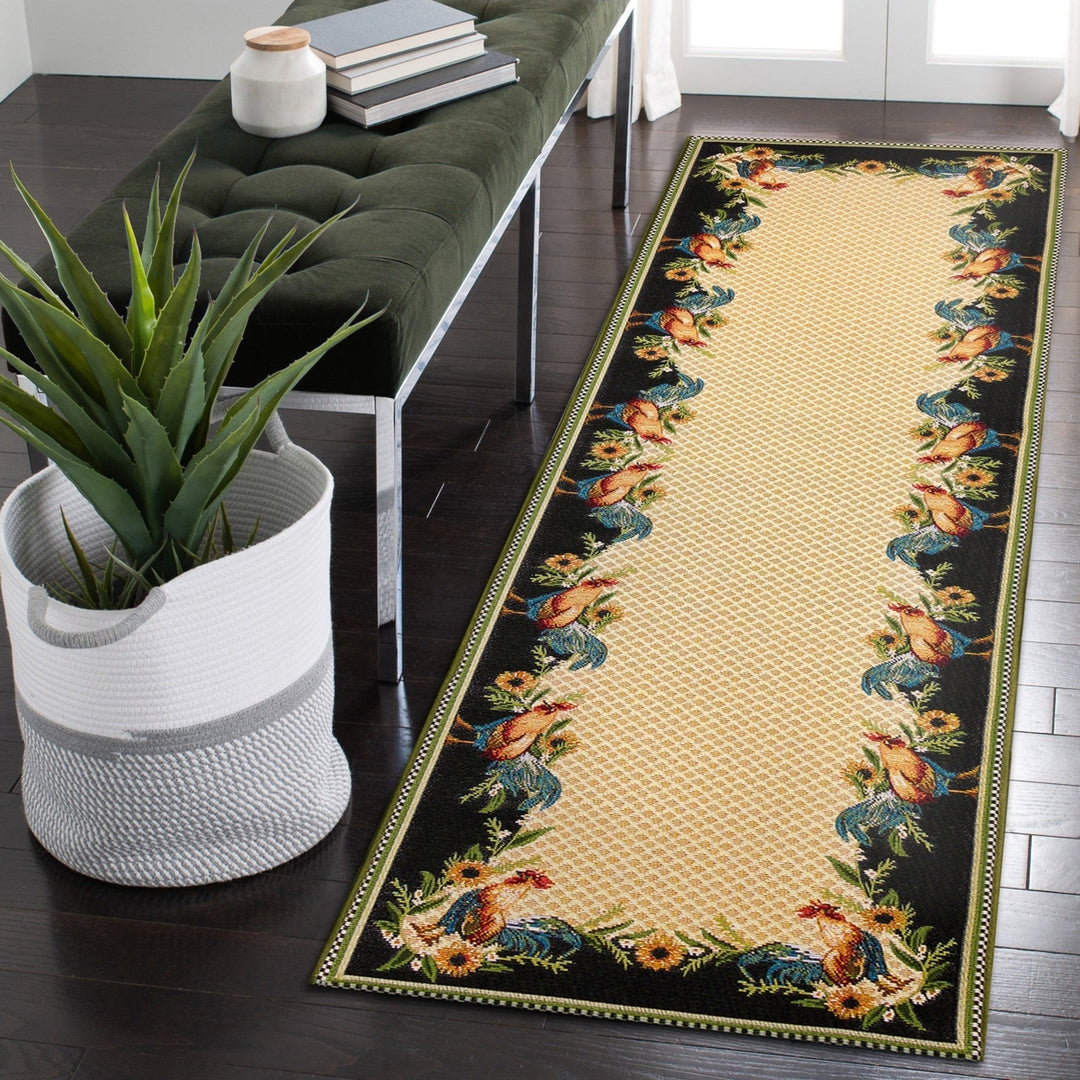 Liora Manne Marina Country Rooster Indoor Outdoor Area Rug Yellow Image 4