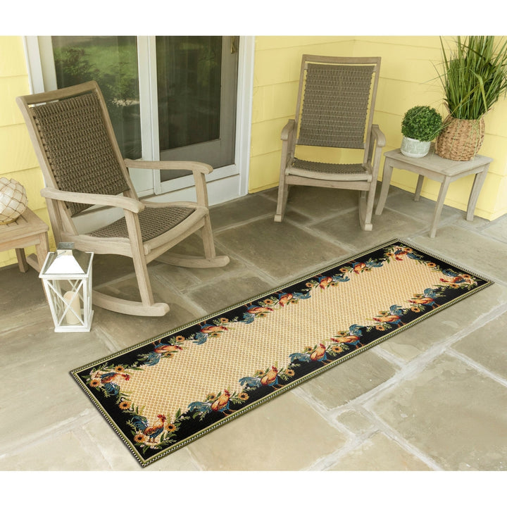 Liora Manne Marina Country Rooster Indoor Outdoor Area Rug Yellow Image 5
