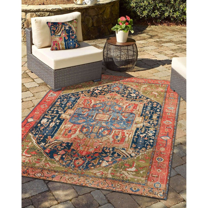 Liora Manne Marina Heriz Red Area Rug Indoor Outdoor Soft Durable 5x7 Image 1