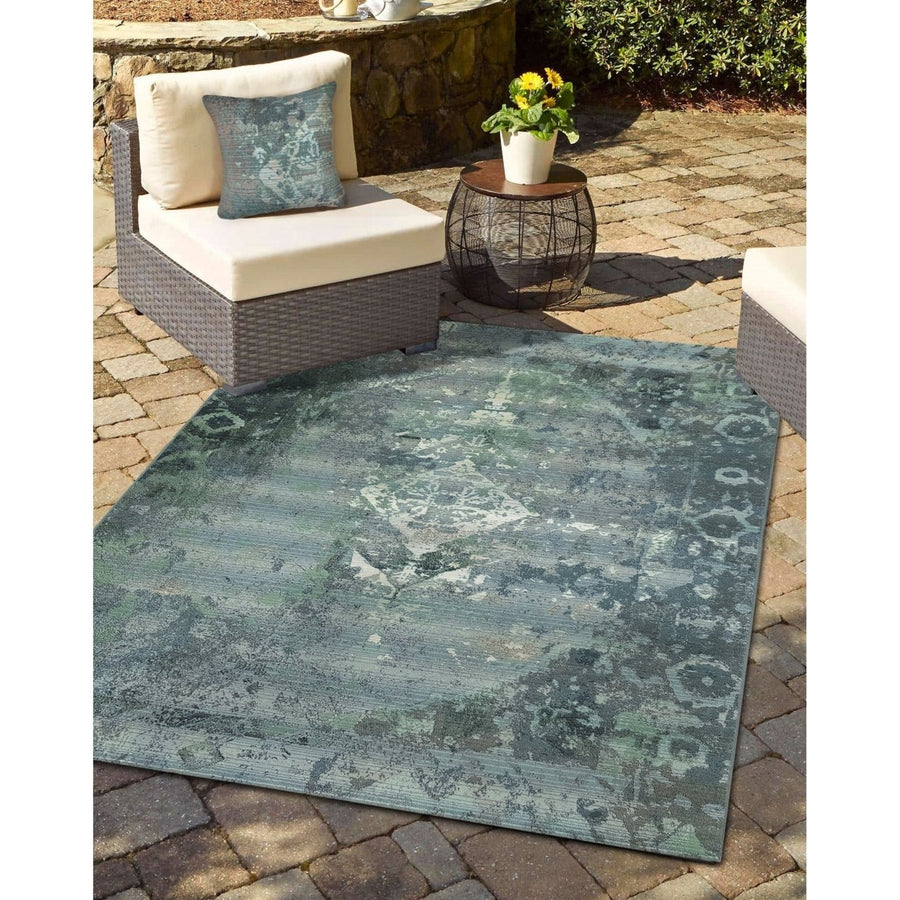 Liora Manne Marina Kermin Indoor Outdoor Area Rug Blue Image 1